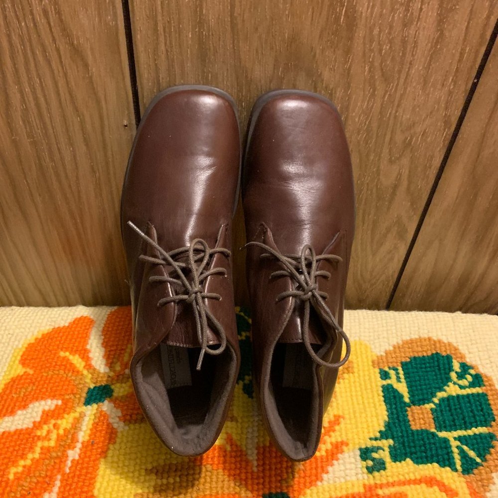 Worthington sport brown leather lace up booties size 7.5 - Picture 9 of 12